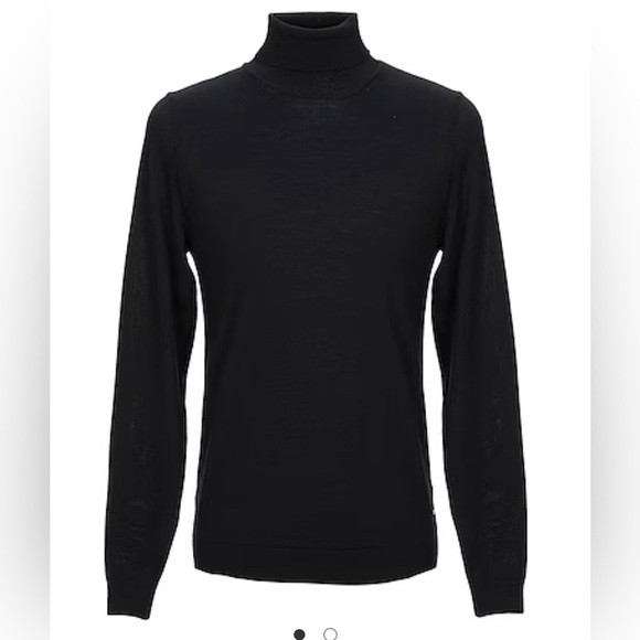 BOSS HUGO BOSS. 100% virgin Wool Turtle neck Black long sleeve shirt in XL - Picture 1 of 10
